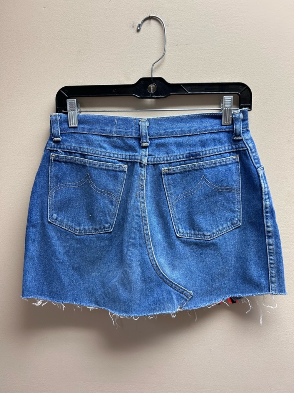 Furst Of A Kind Levi's Denim Reworked Mini Skirt Raw Hem Front Zippers - Picture 3 of 5
